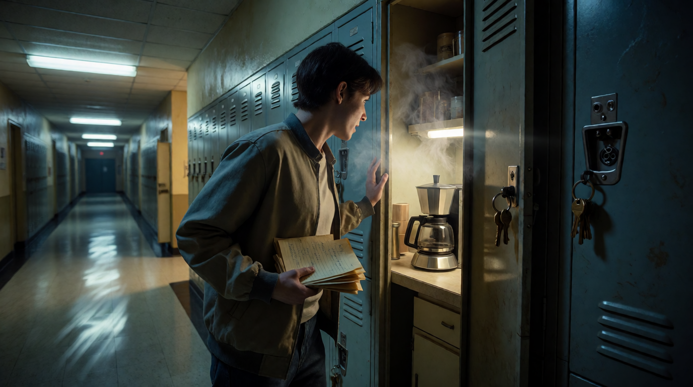 Racing Through the Hallway to a Locker‑Kitchen Surprise