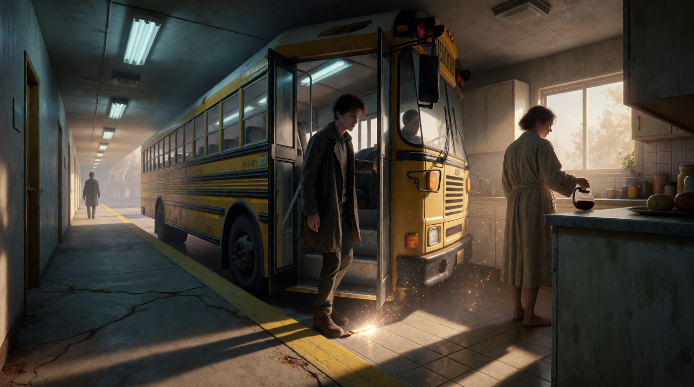 Endless Hallway Sprint to the Bus‑Platform Kitchen