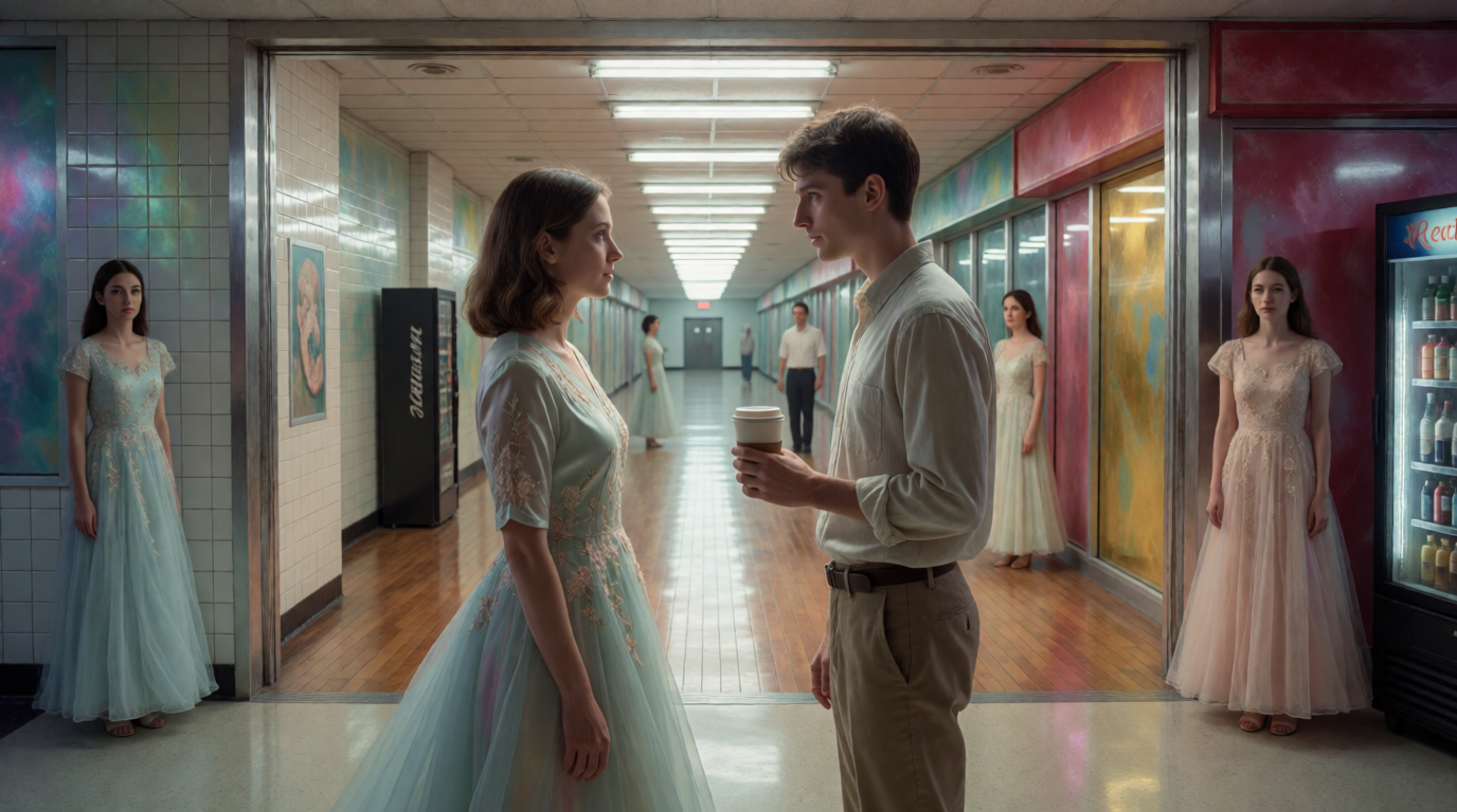 Endless hallway, a dress, and Alex’s coffee mystery