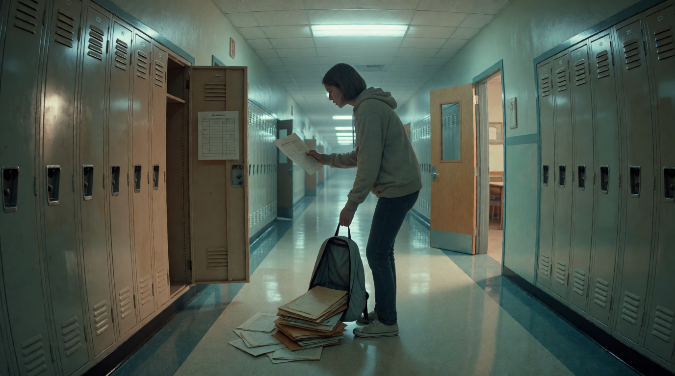 Lost in High School Hallway