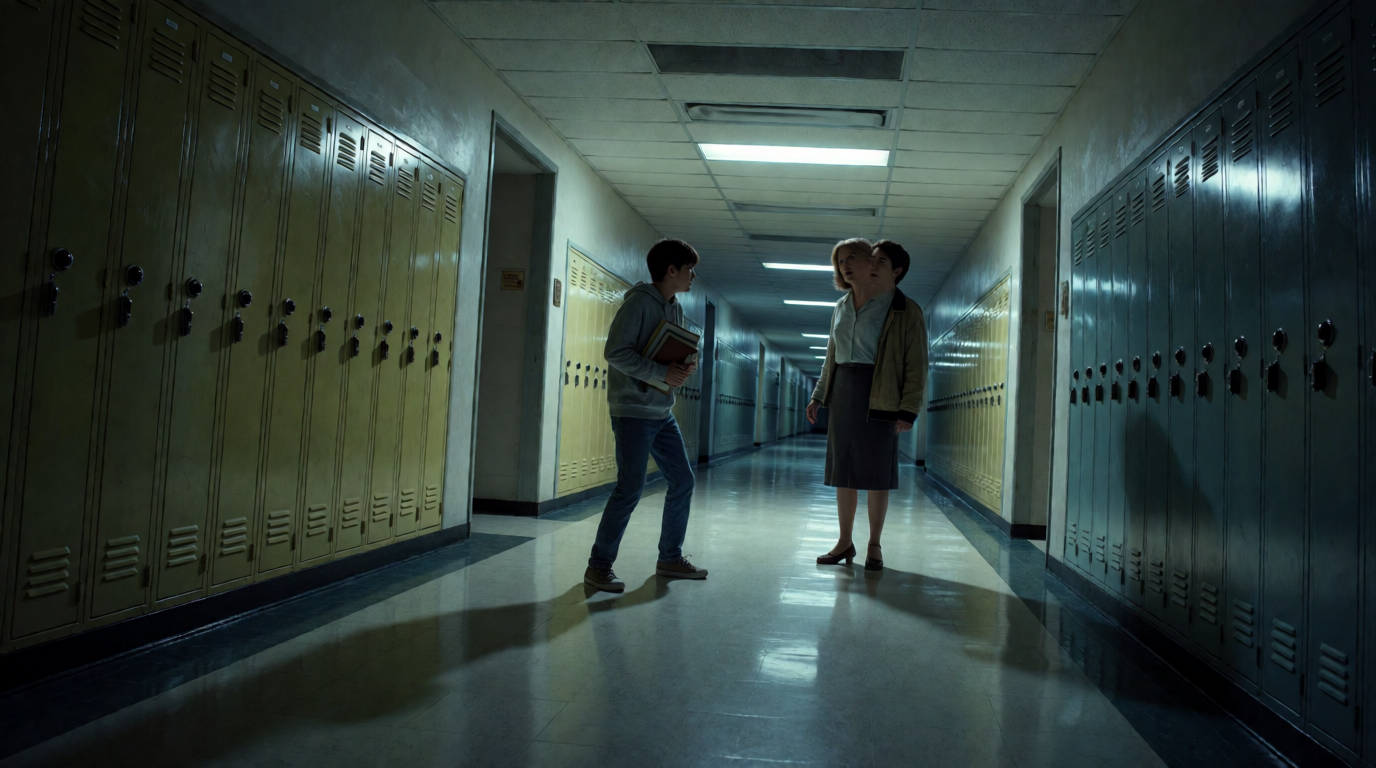 Lost in High School Hallway