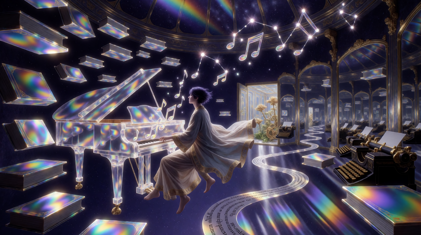 Iridescent Library of Cosmic Secrets