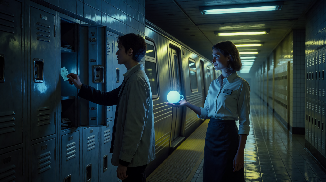 Stuck Locker at the Subway Hallway with Maya’s Glowing Cup