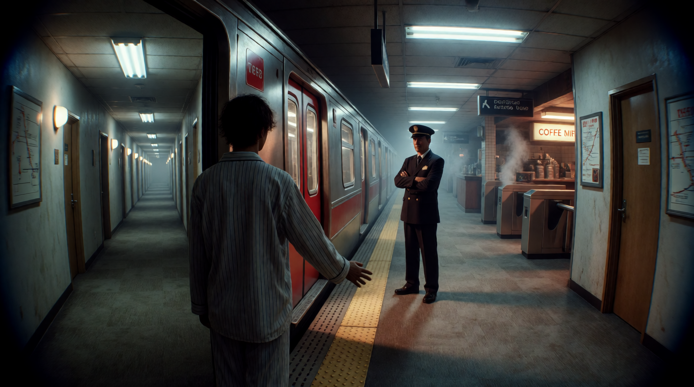 Racing Down the Endless Hallway to a Subway‑Coffee Shop