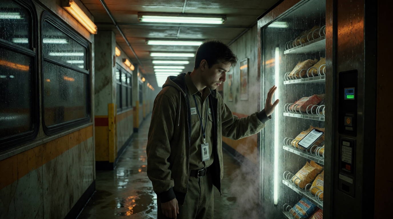 Late Warehouse Shift, Phone in the Vending Machine